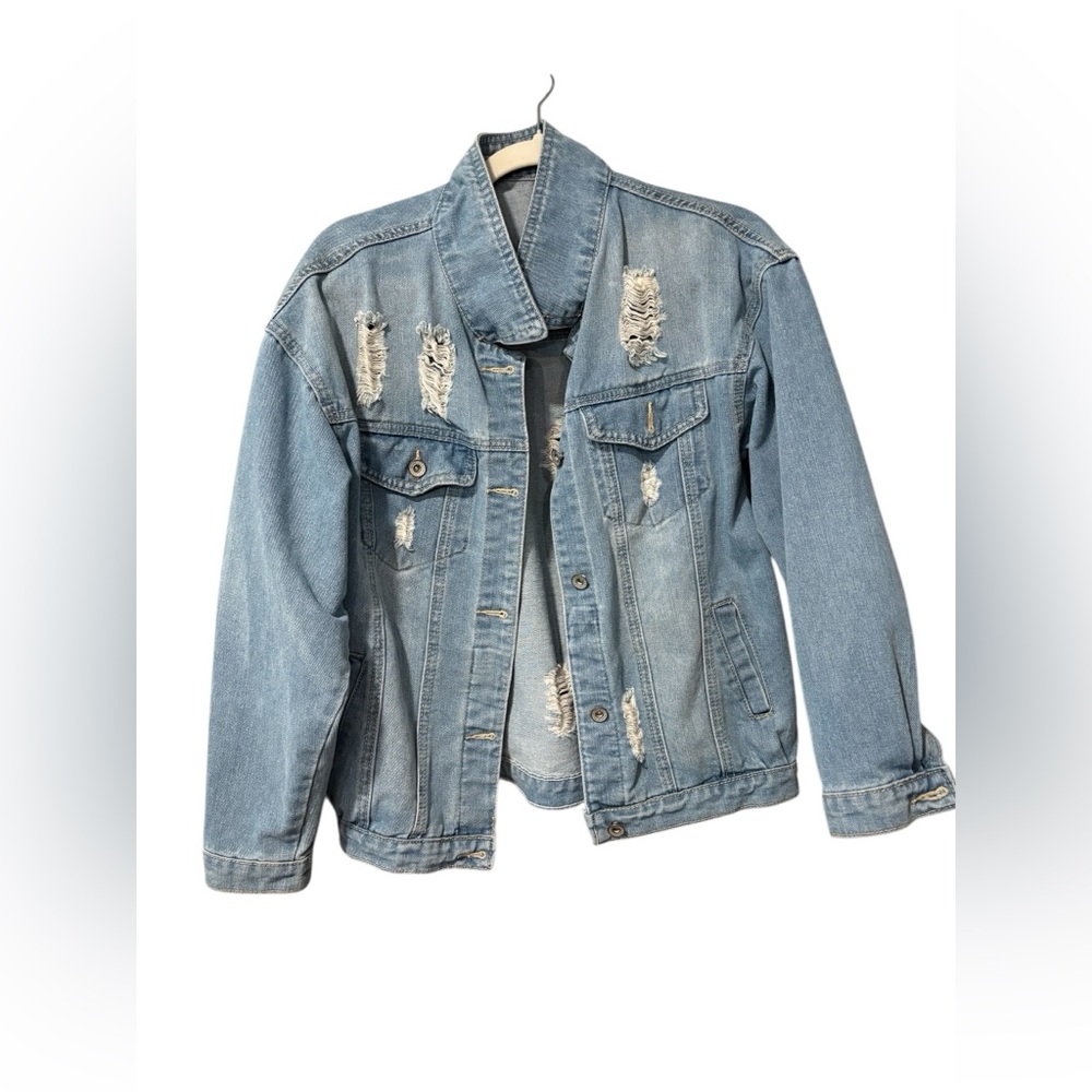 Denim Distressed Jacket - Picture 2 of 4